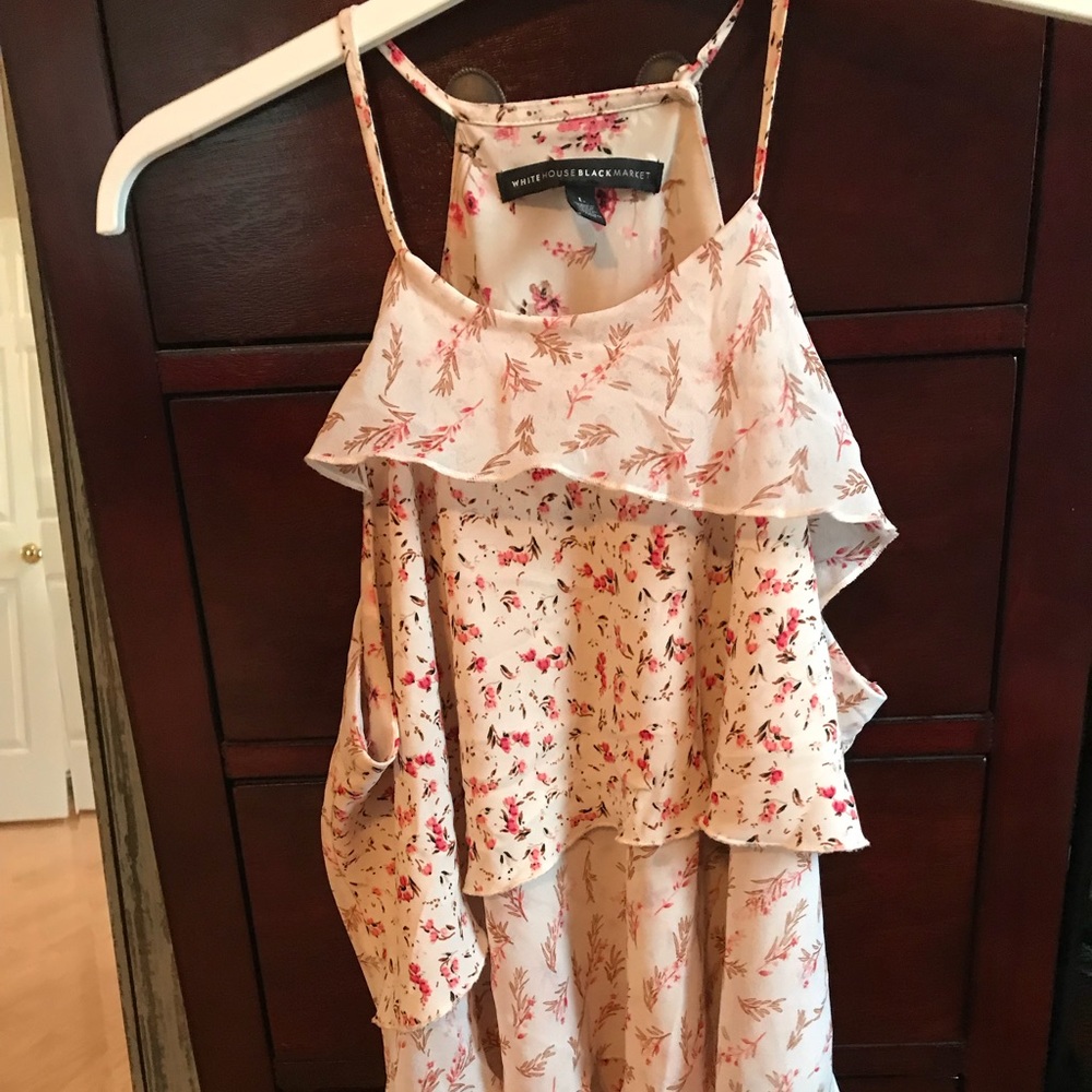 WHBM floral sleeveless top size large
